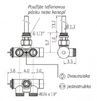 Termostatický ventil JAGA (Deko) Proventil roh jednobod přip.(na sv. šroubení chrom M24)  5094.428